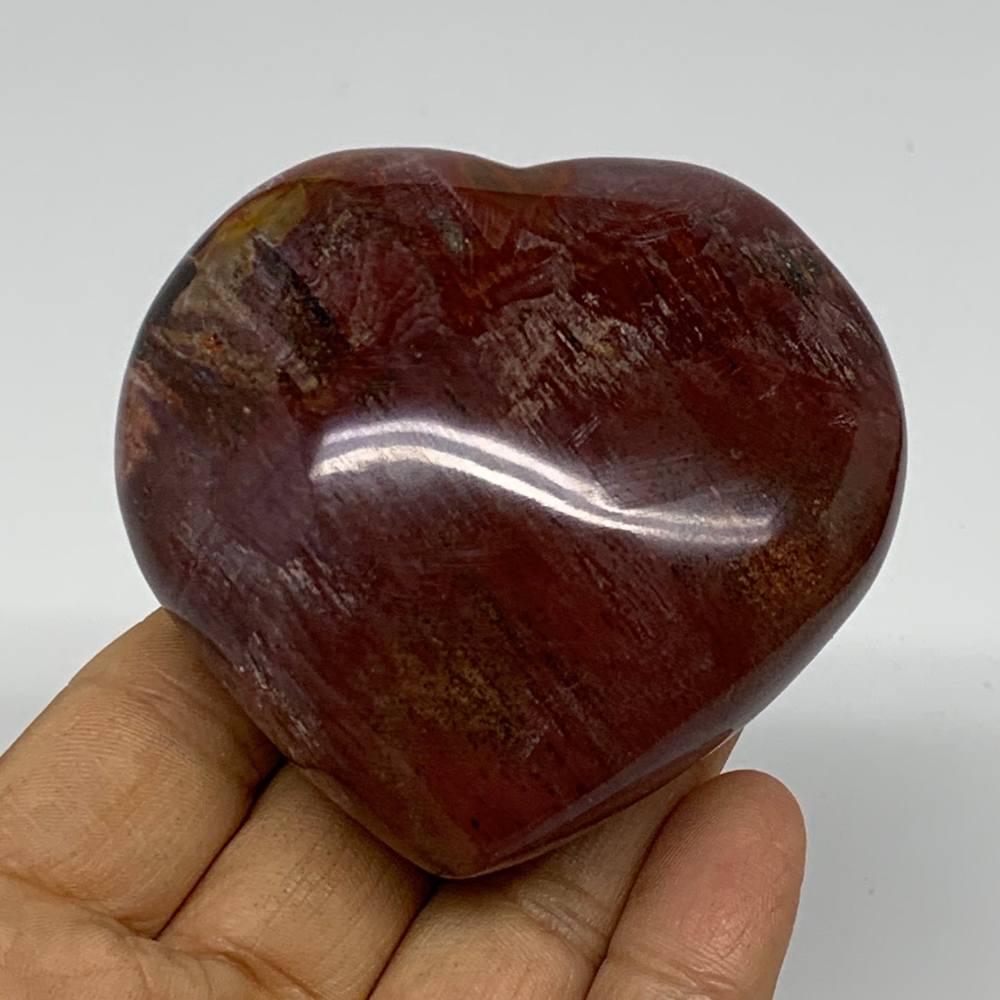 0.45 lbs, 2.6"x2.8"x1.3", Natural Petrified Wood Heart Polished Crystal, B37422