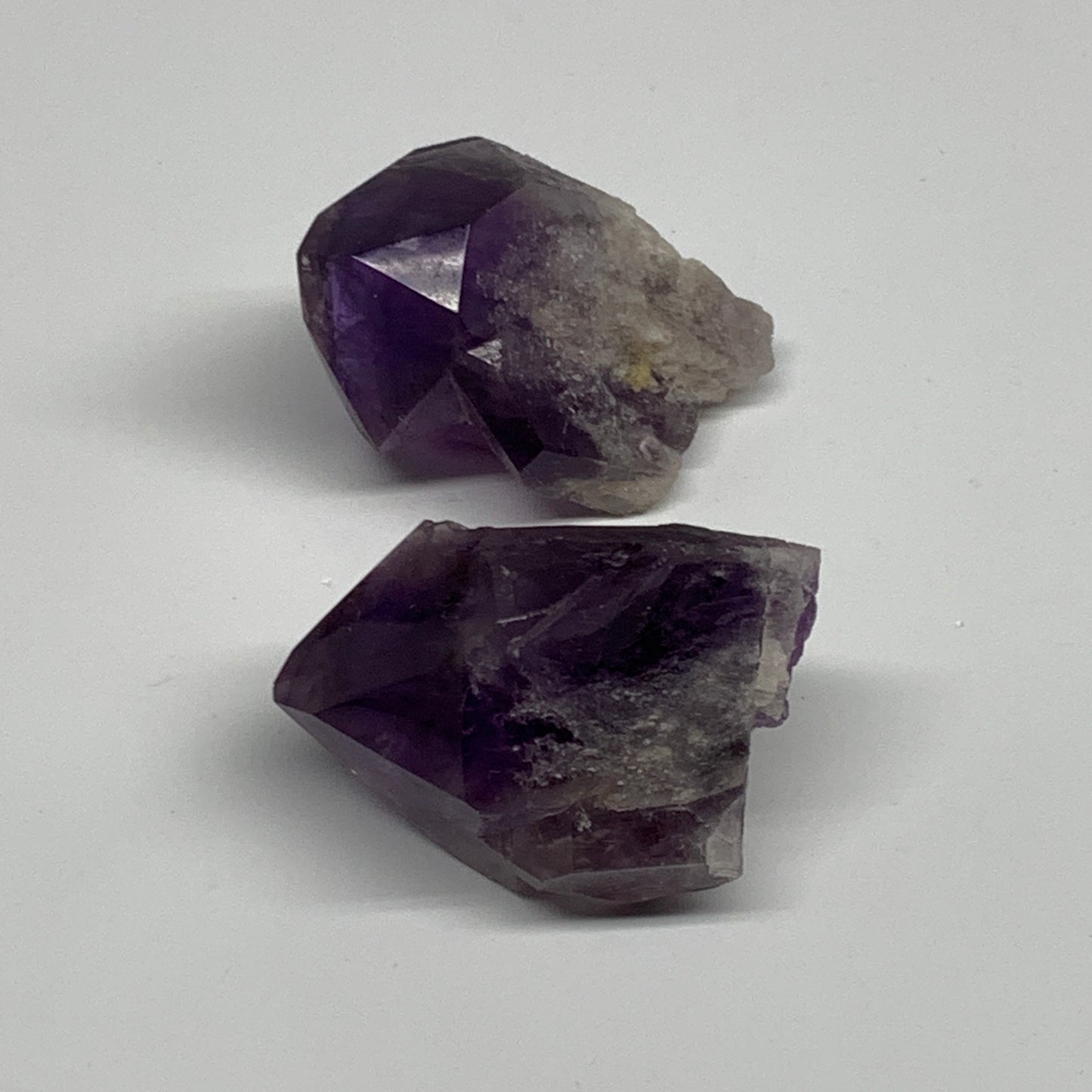 112.4g, 2" - 2.2", 2pcs, Amethyst Point Polished Rough lower part, B32391
