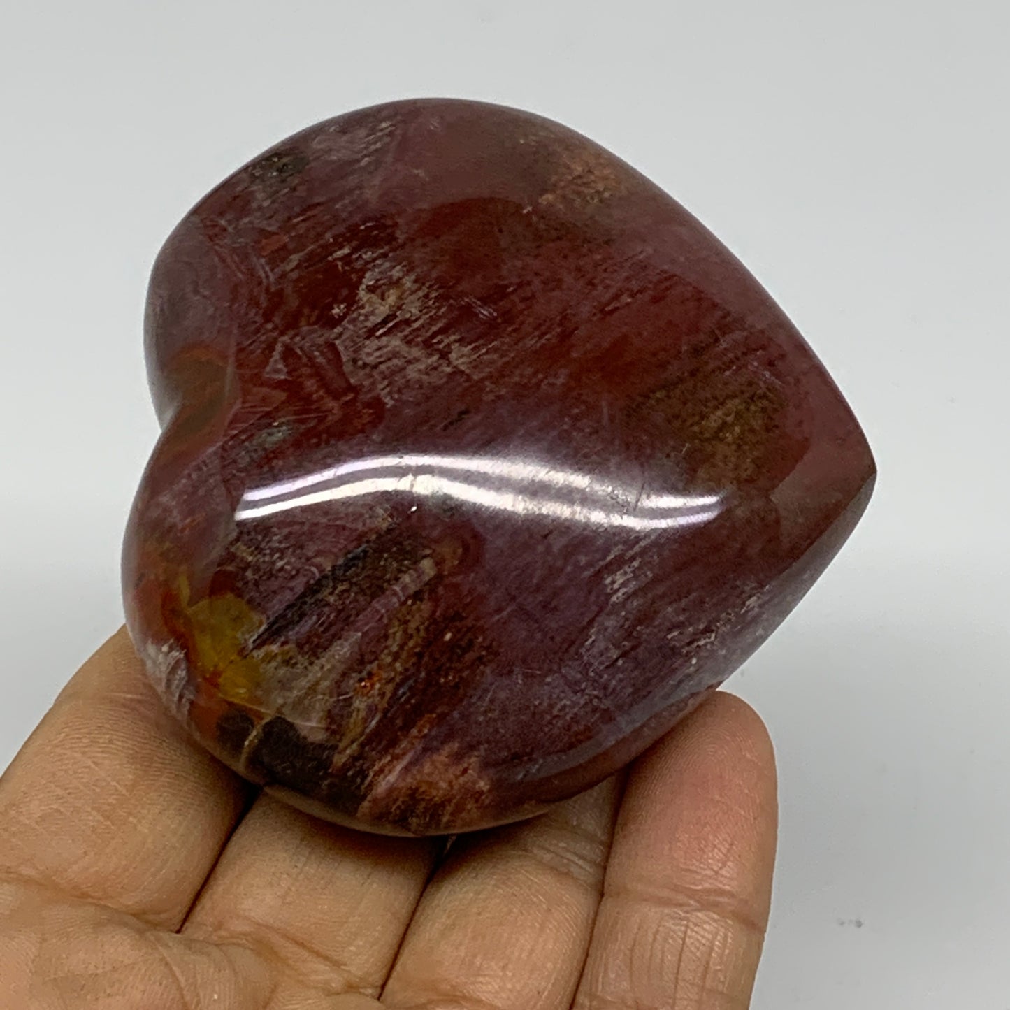 0.45 lbs, 2.6"x2.8"x1.3", Natural Petrified Wood Heart Polished Crystal, B37422