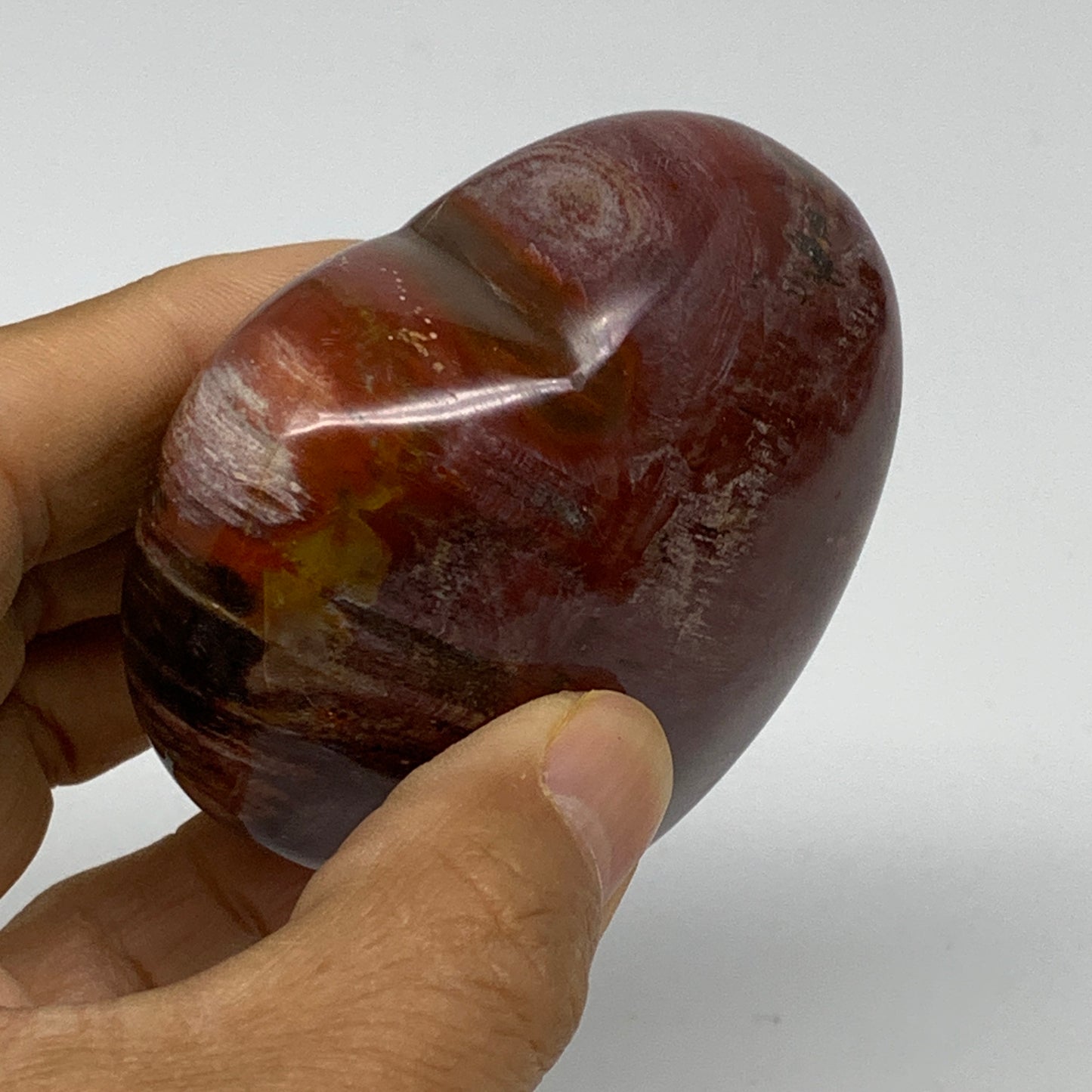 0.45 lbs, 2.6"x2.8"x1.3", Natural Petrified Wood Heart Polished Crystal, B37422