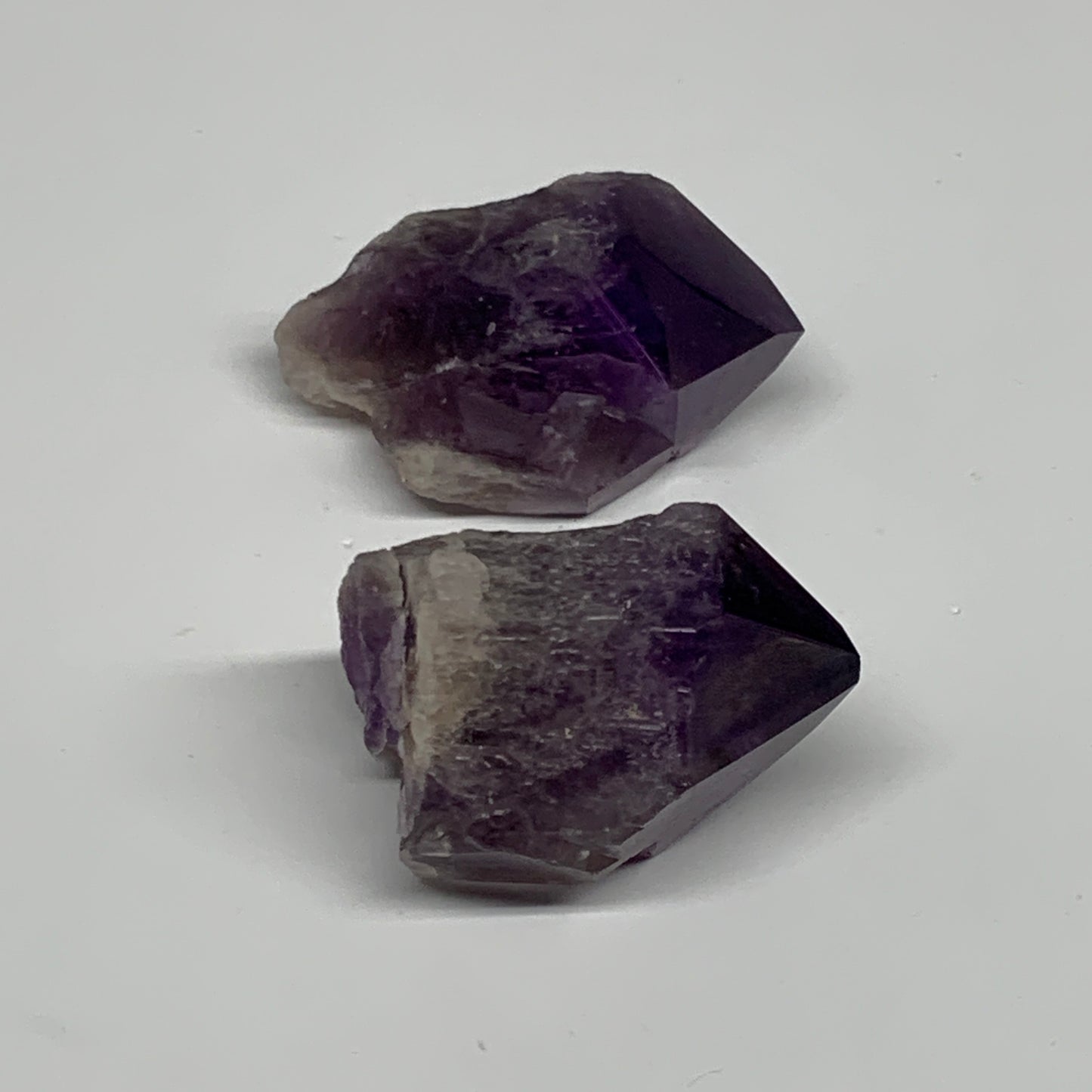 112.4g, 2" - 2.2", 2pcs, Amethyst Point Polished Rough lower part, B32391