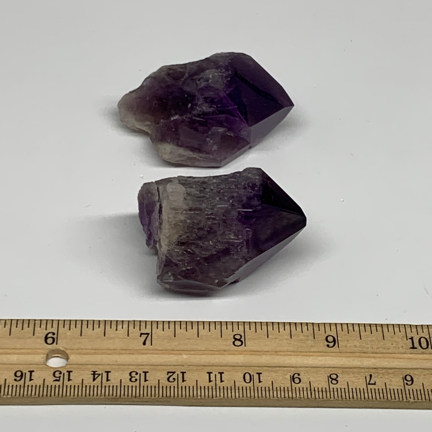 112.4g, 2" - 2.2", 2pcs, Amethyst Point Polished Rough lower part, B32391