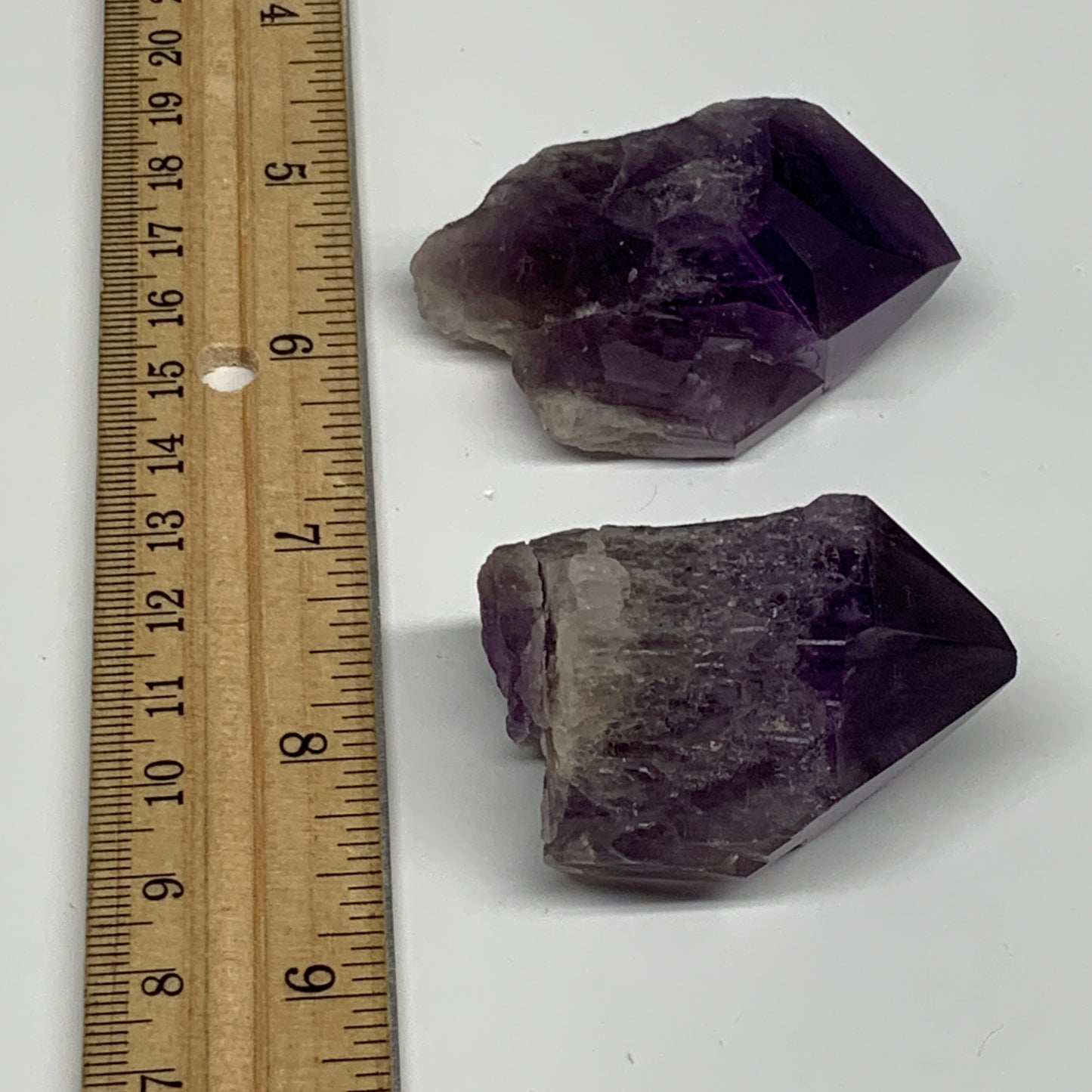 112.4g, 2" - 2.2", 2pcs, Amethyst Point Polished Rough lower part, B32391