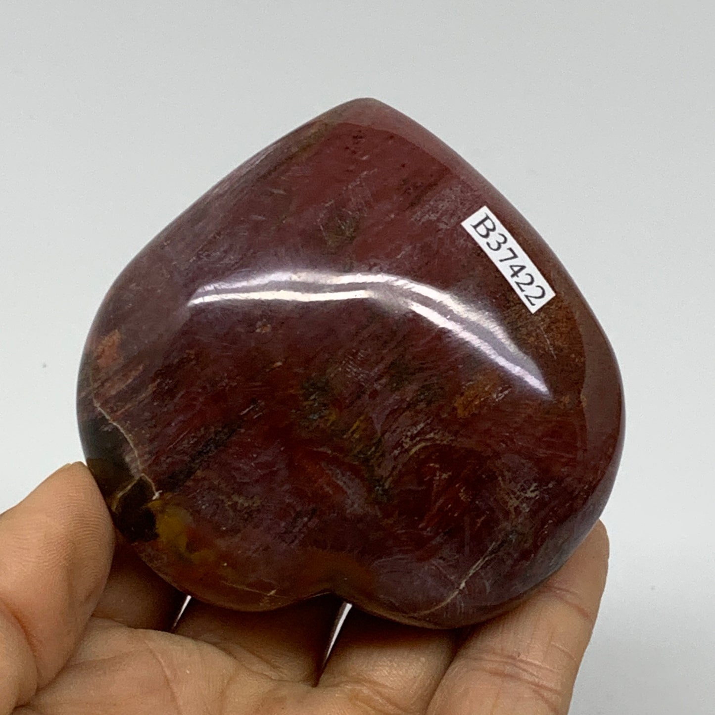 0.45 lbs, 2.6"x2.8"x1.3", Natural Petrified Wood Heart Polished Crystal, B37422