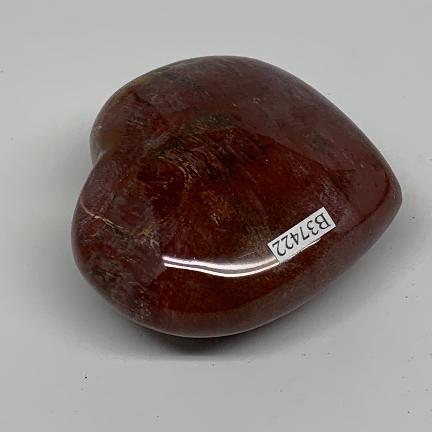 0.45 lbs, 2.6"x2.8"x1.3", Natural Petrified Wood Heart Polished Crystal, B37422