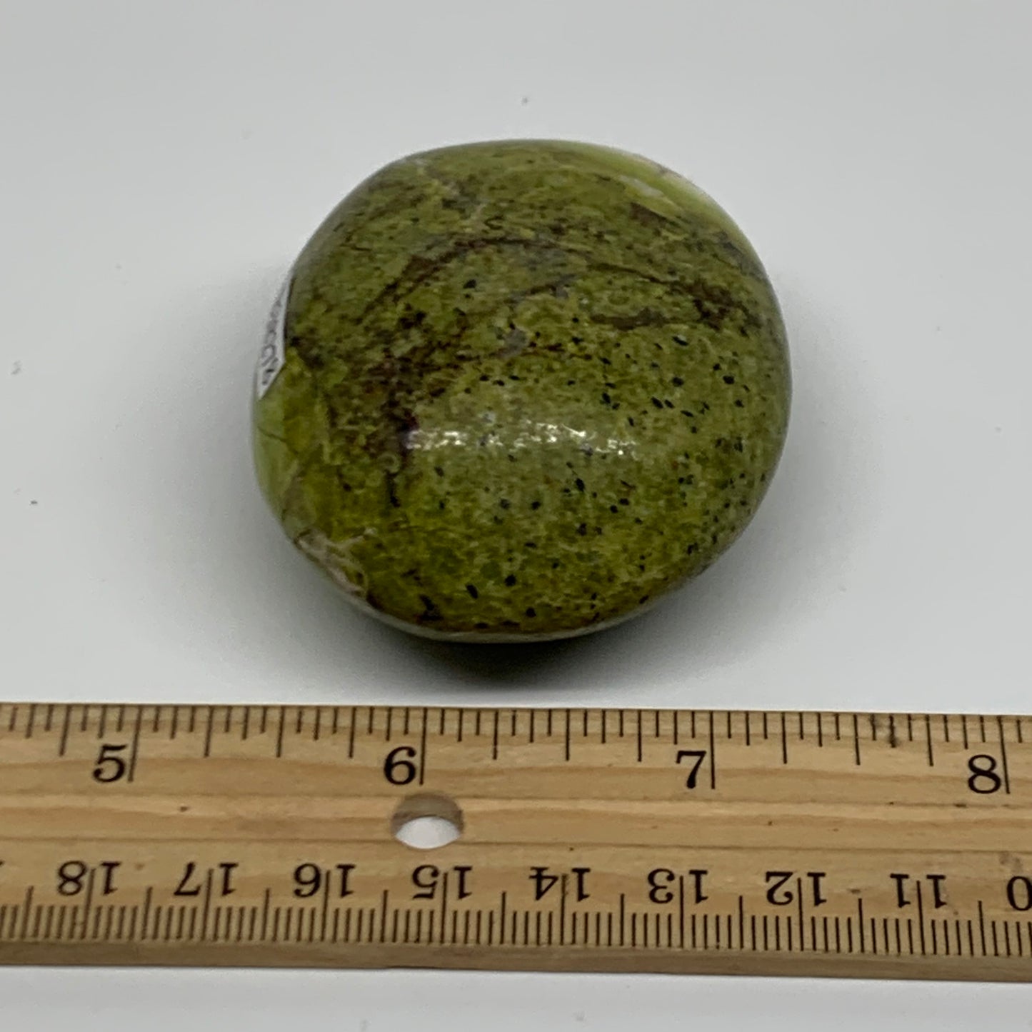 108.1g, 2.3"x2"x1.2", Green Opal Crystal PalmStone Polished Reiki, B38278