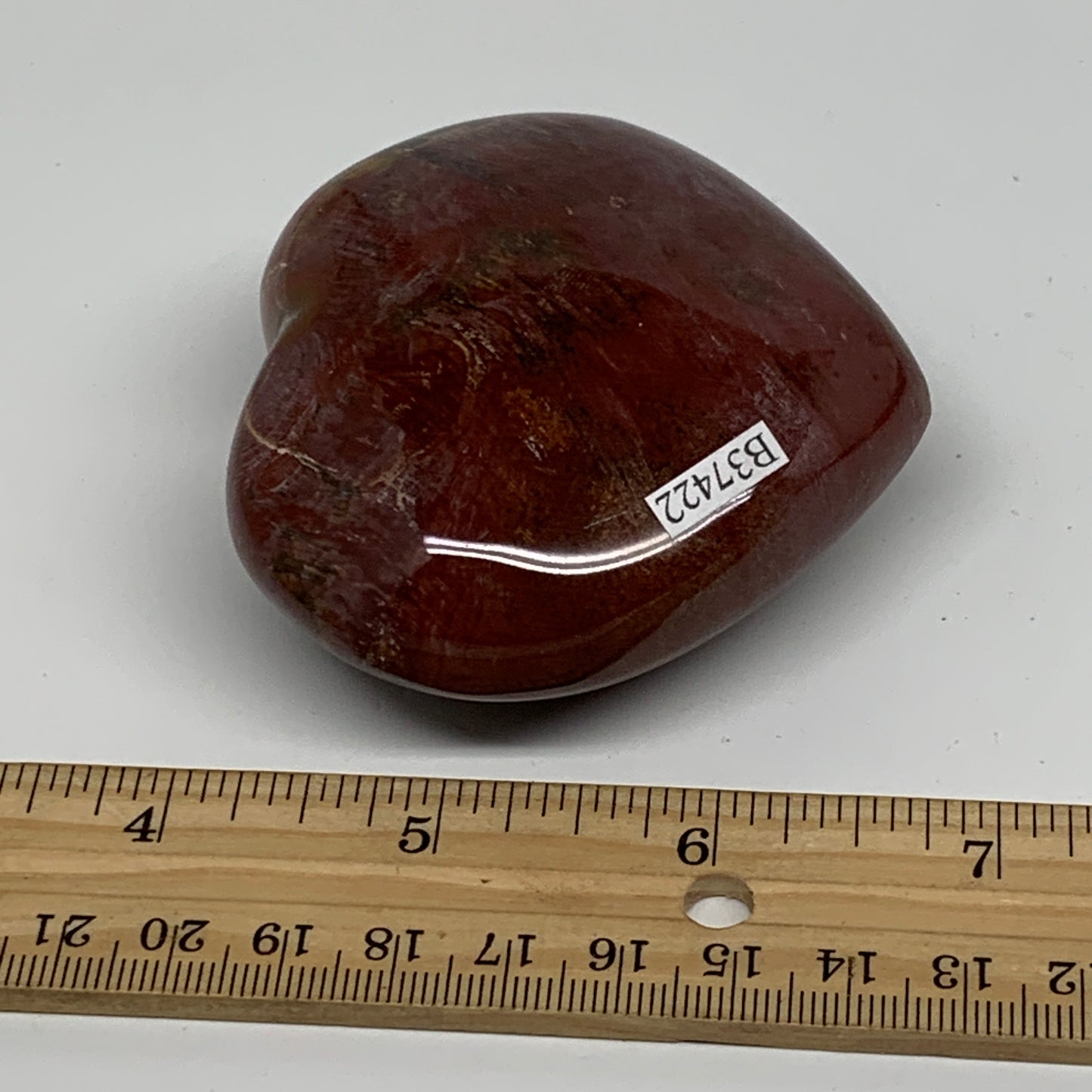 0.45 lbs, 2.6"x2.8"x1.3", Natural Petrified Wood Heart Polished Crystal, B37422