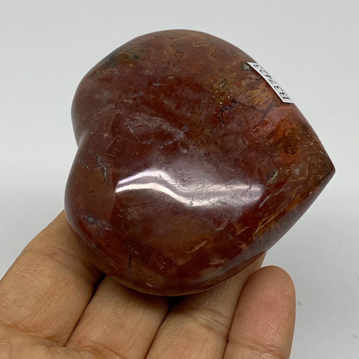 0.41 lbs, 2.5"x2.8"x1.4", Natural Petrified Wood Heart Polished Crystal, B37423