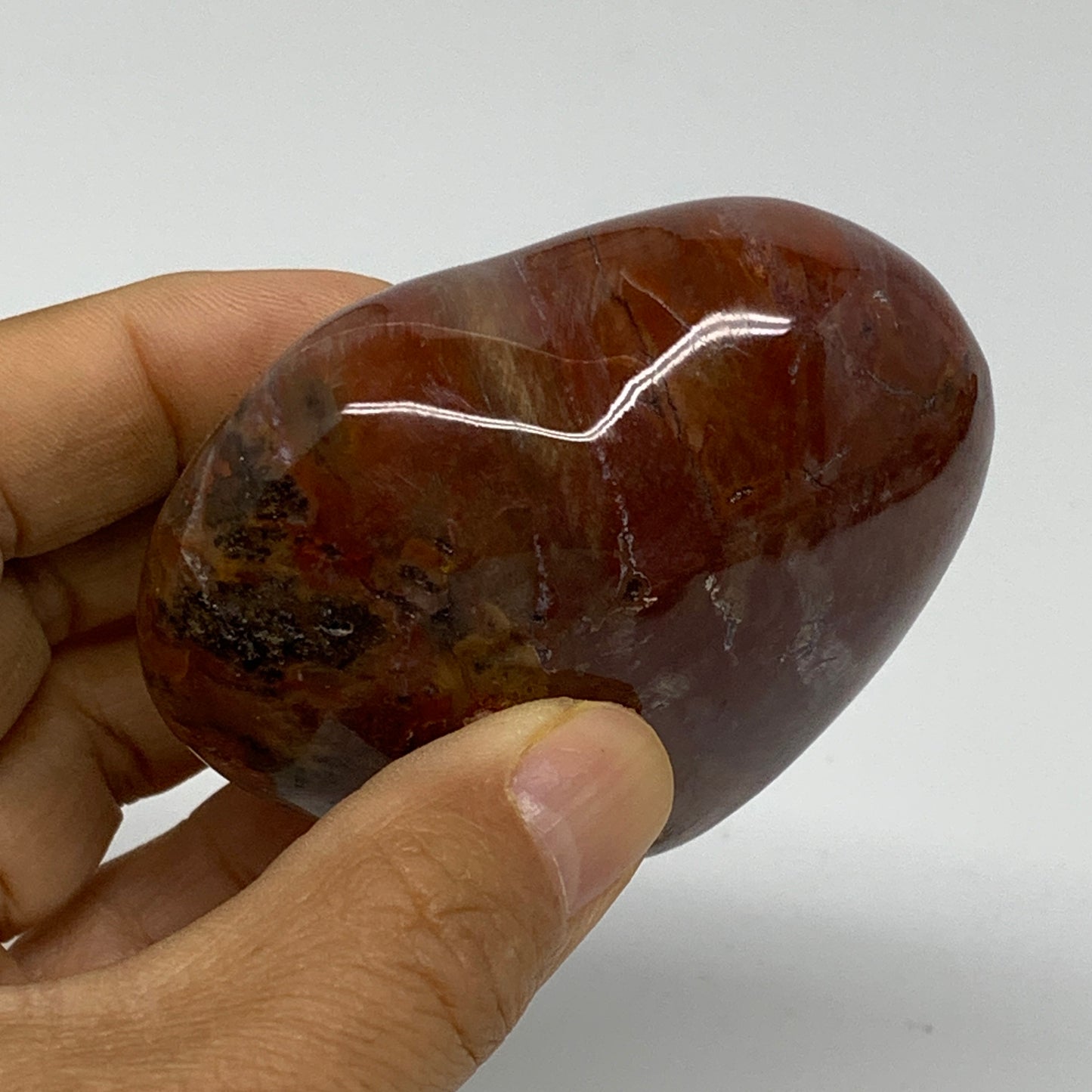 0.41 lbs, 2.5"x2.8"x1.4", Natural Petrified Wood Heart Polished Crystal, B37423