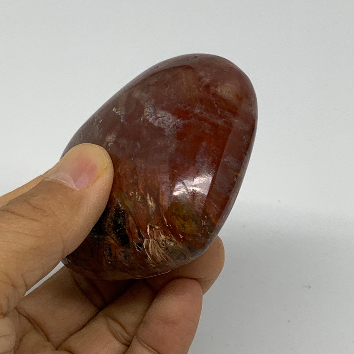 0.41 lbs, 2.5"x2.8"x1.4", Natural Petrified Wood Heart Polished Crystal, B37423