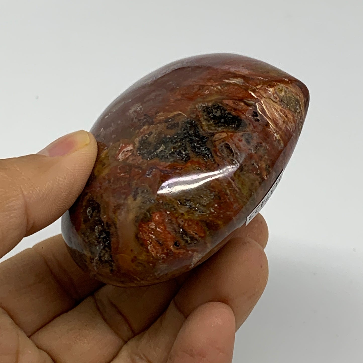 0.41 lbs, 2.5"x2.8"x1.4", Natural Petrified Wood Heart Polished Crystal, B37423