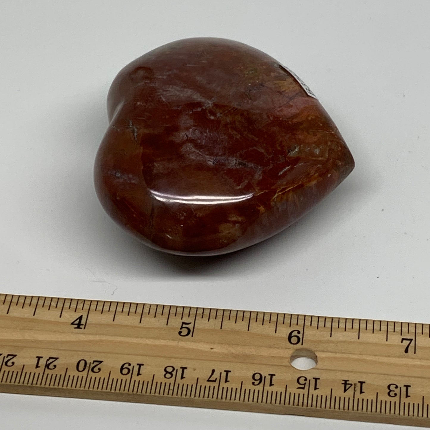 0.41 lbs, 2.5"x2.8"x1.4", Natural Petrified Wood Heart Polished Crystal, B37423