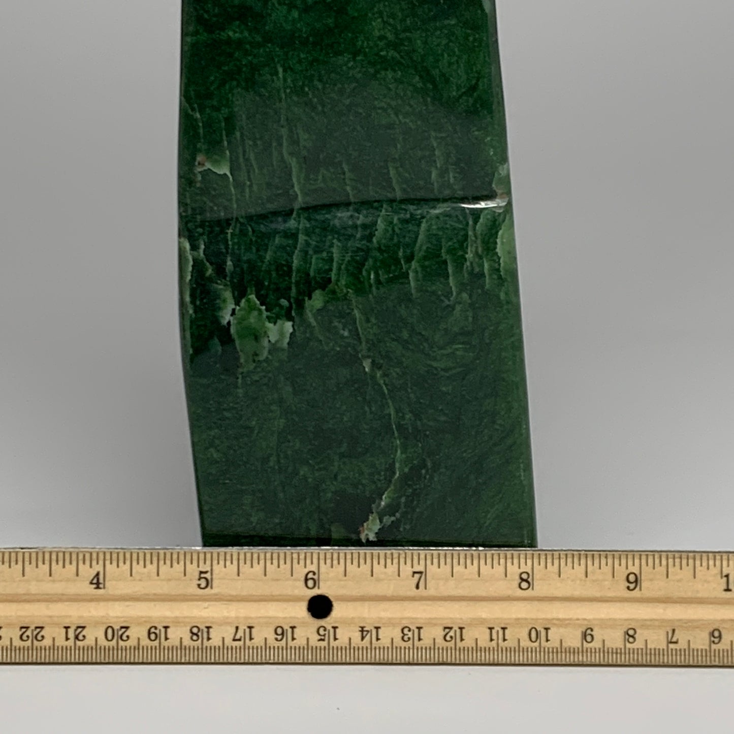 8.24 lbs, 12.4"x3.1"x3.4", Nephrite Jade Freeform Polished @Afghanistan, B30230