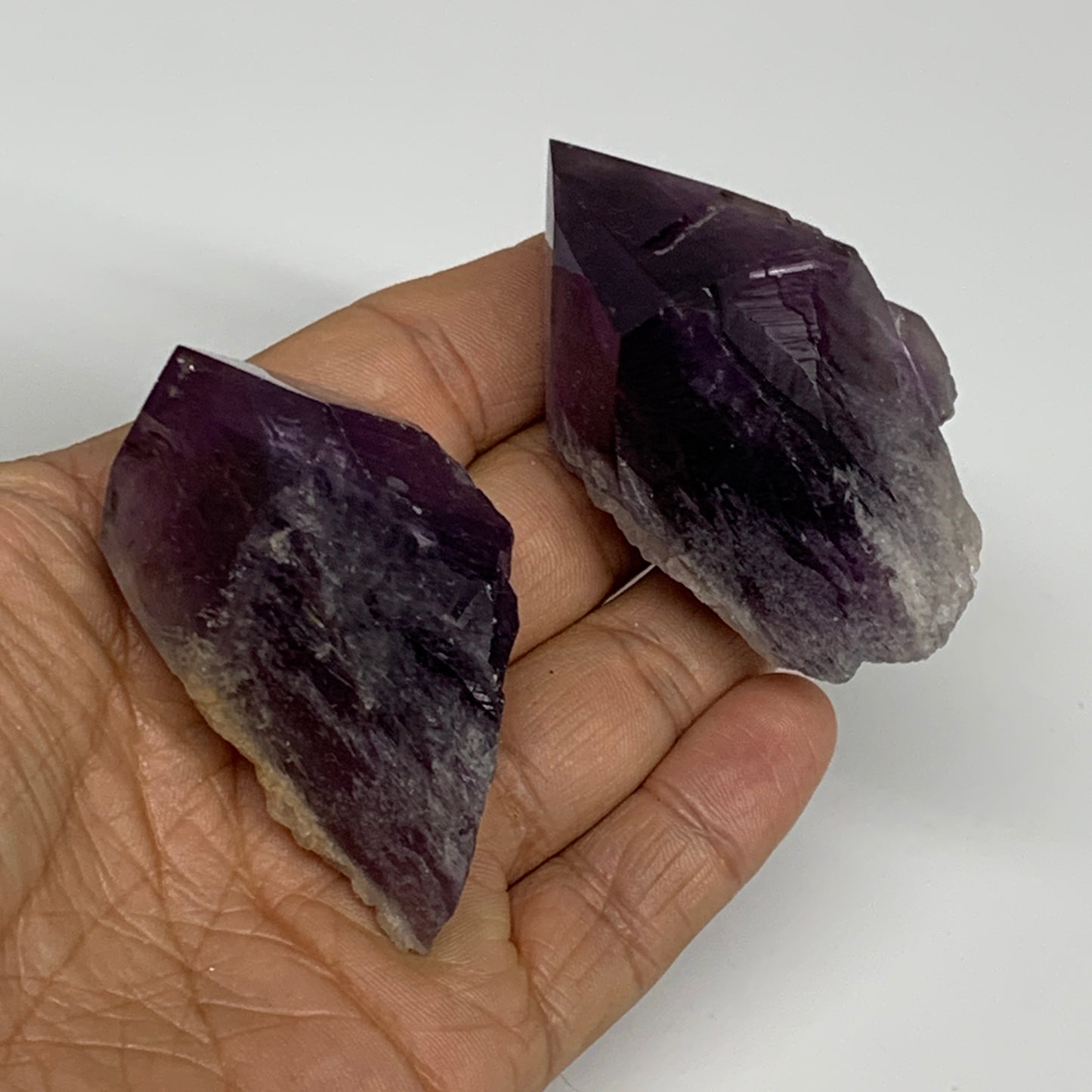 125g, 2.3" - 2.4", 2pcs, Amethyst Point Polished Rough lower part, B32393