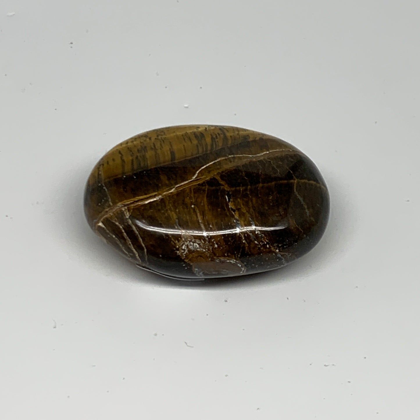 74.9g, 2.1"x1.6"x0.8", Natural Tiger's Eye Palm-Stone Gemstone @India, B27960