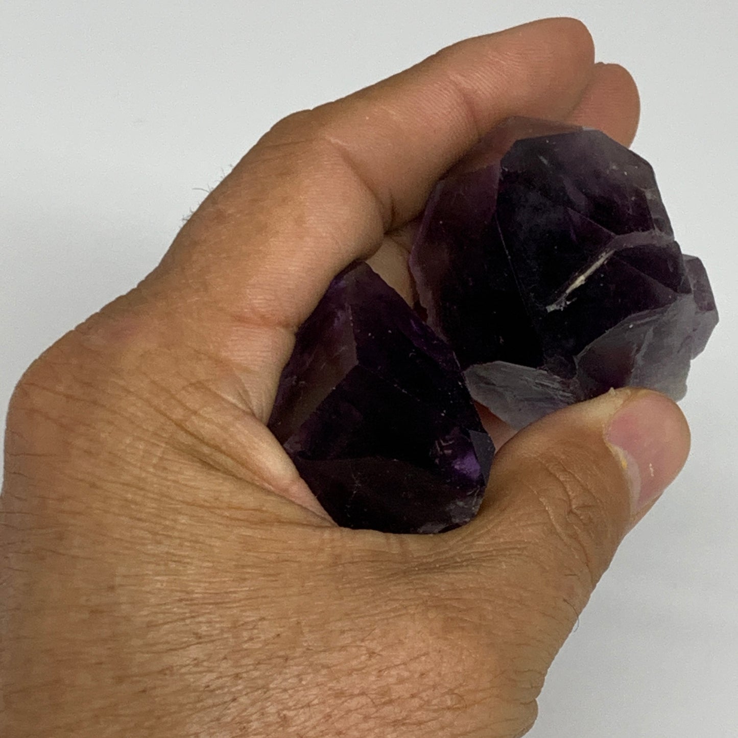 125g, 2.3" - 2.4", 2pcs, Amethyst Point Polished Rough lower part, B32393