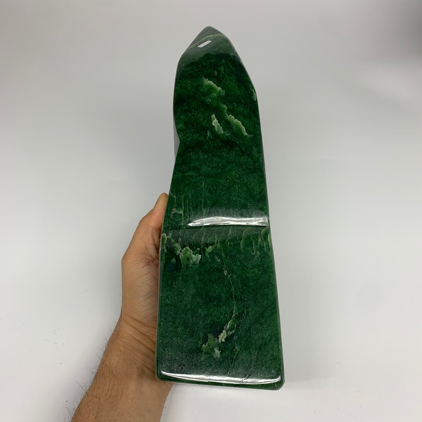 8.24 lbs, 12.4"x3.1"x3.4", Nephrite Jade Freeform Polished @Afghanistan, B30230