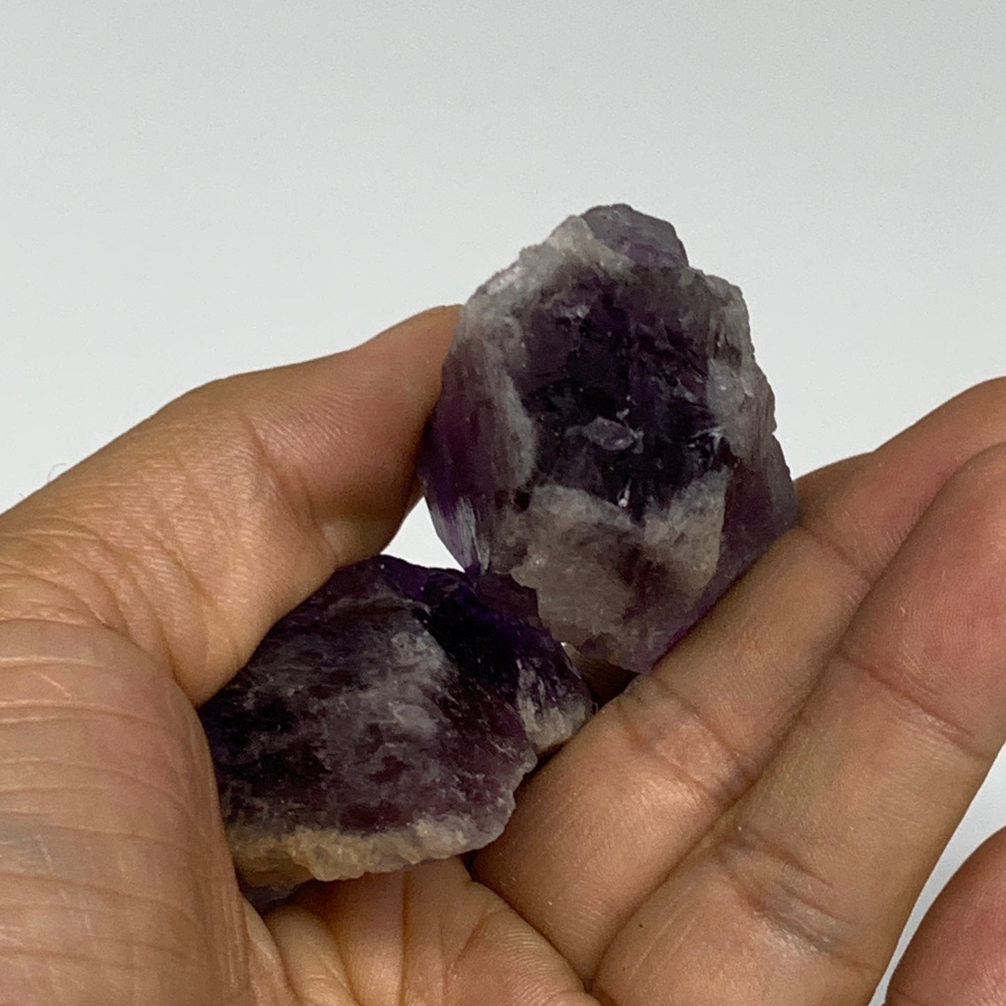 125g, 2.3" - 2.4", 2pcs, Amethyst Point Polished Rough lower part, B32393