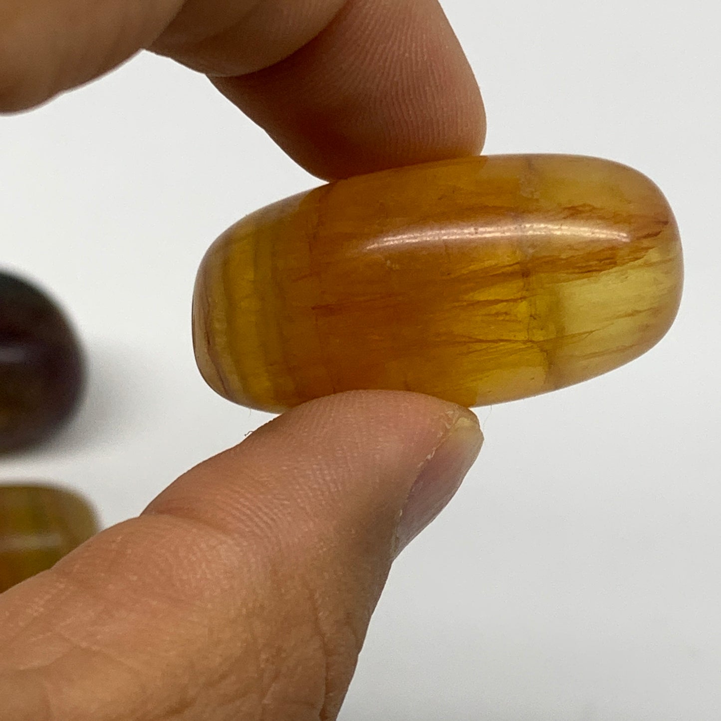 152.4g, 1.2"-1.5", 5pcs, Multi Color Fluorite Crystal Tumbled Stones, B28753