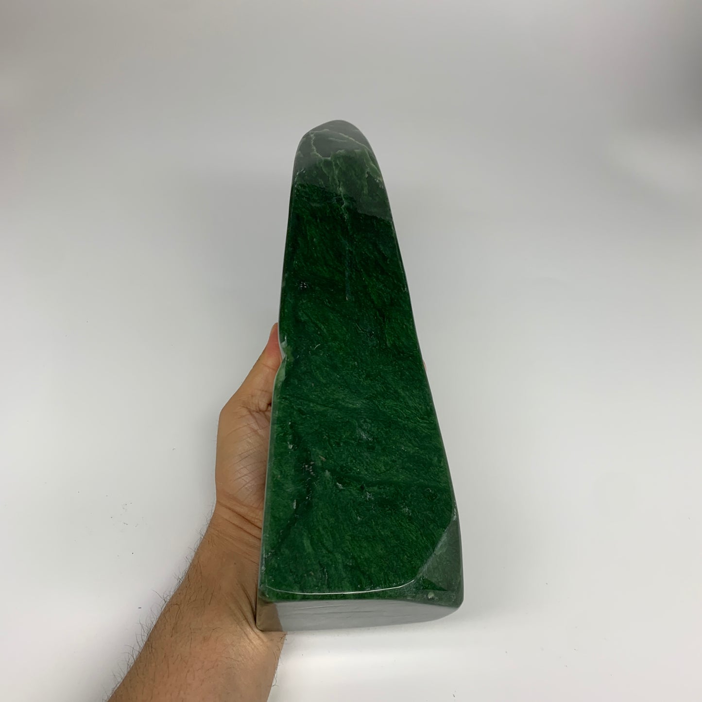 8.24 lbs, 12.4"x3.1"x3.4", Nephrite Jade Freeform Polished @Afghanistan, B30230