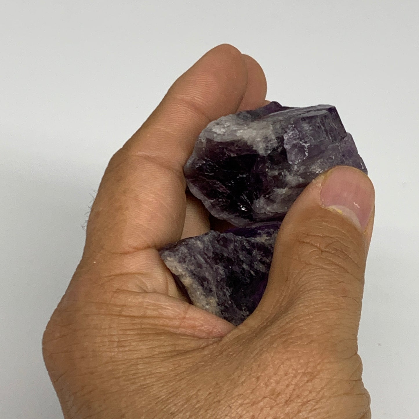 125g, 2.3" - 2.4", 2pcs, Amethyst Point Polished Rough lower part, B32393