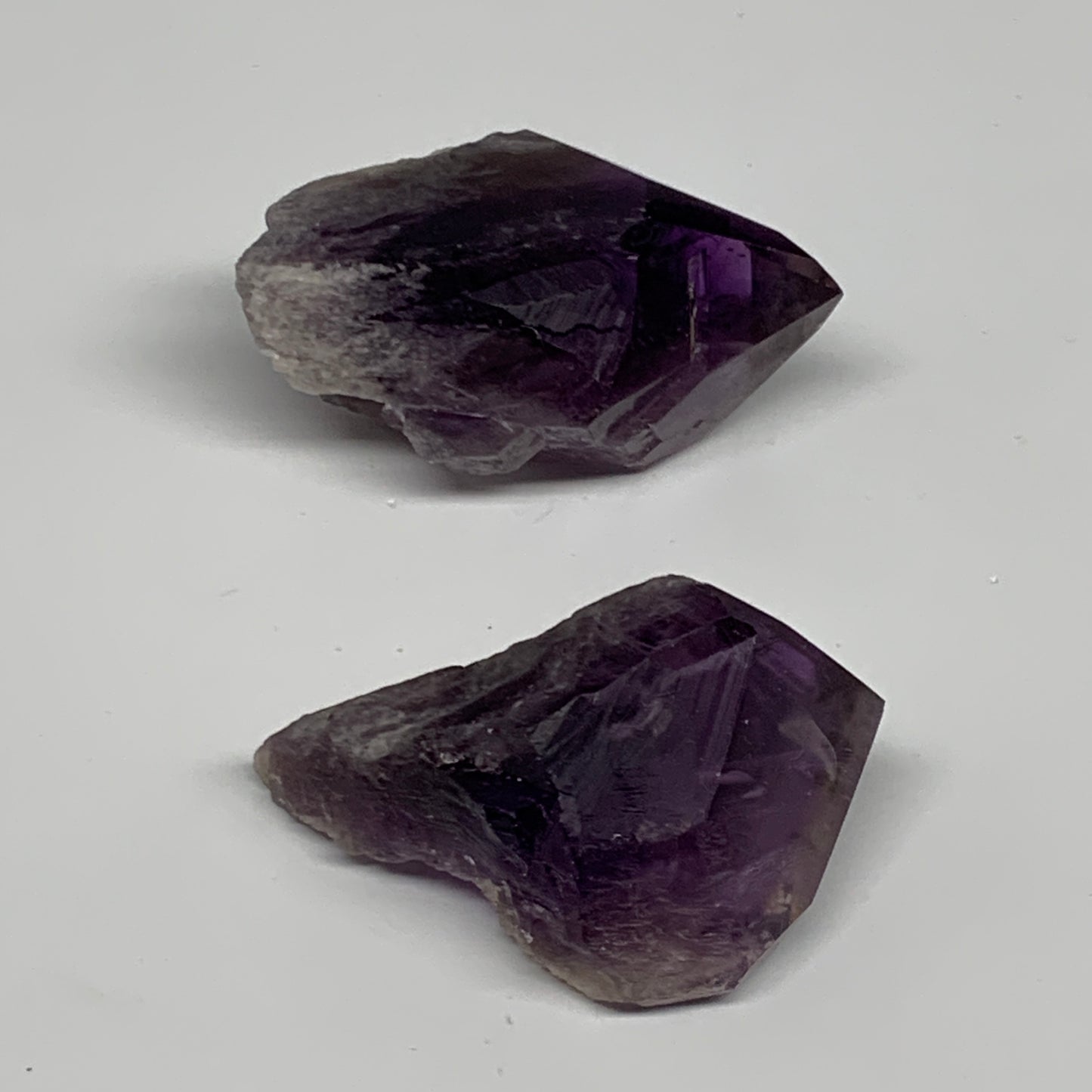 125g, 2.3" - 2.4", 2pcs, Amethyst Point Polished Rough lower part, B32393