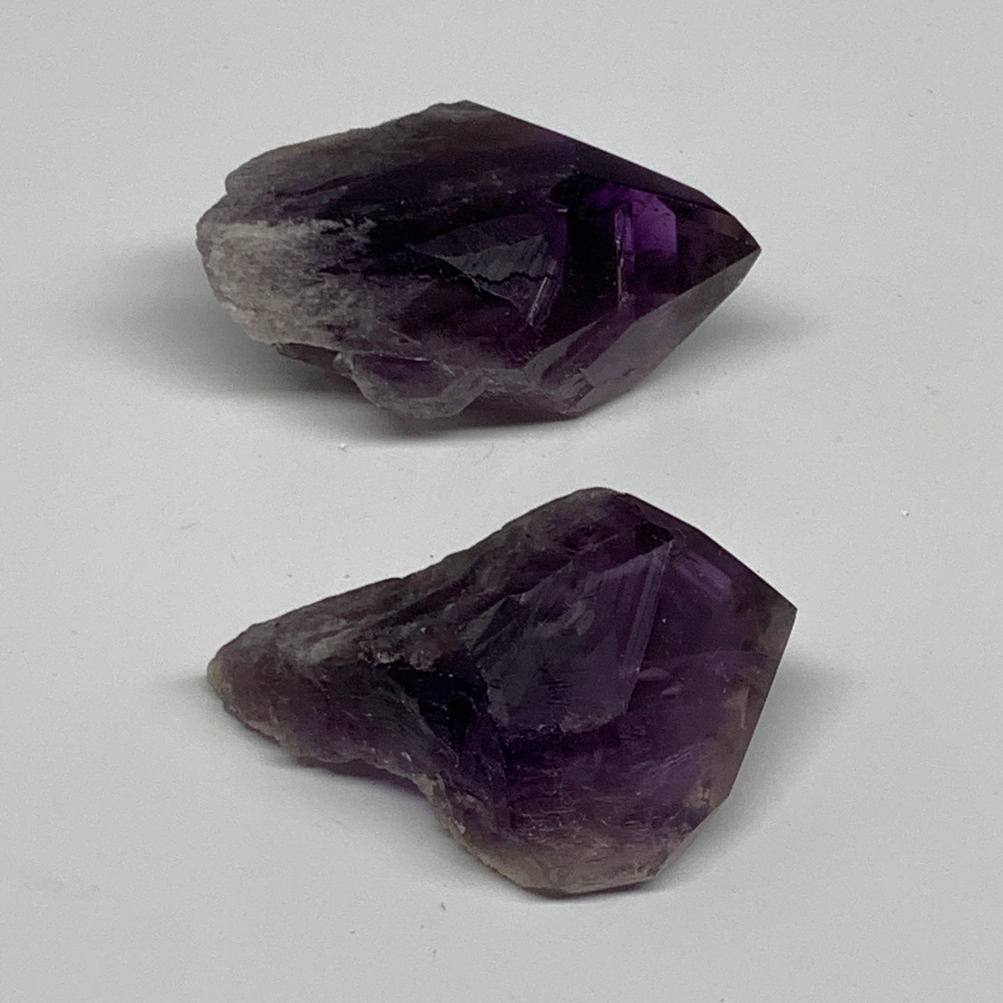 125g, 2.3" - 2.4", 2pcs, Amethyst Point Polished Rough lower part, B32393