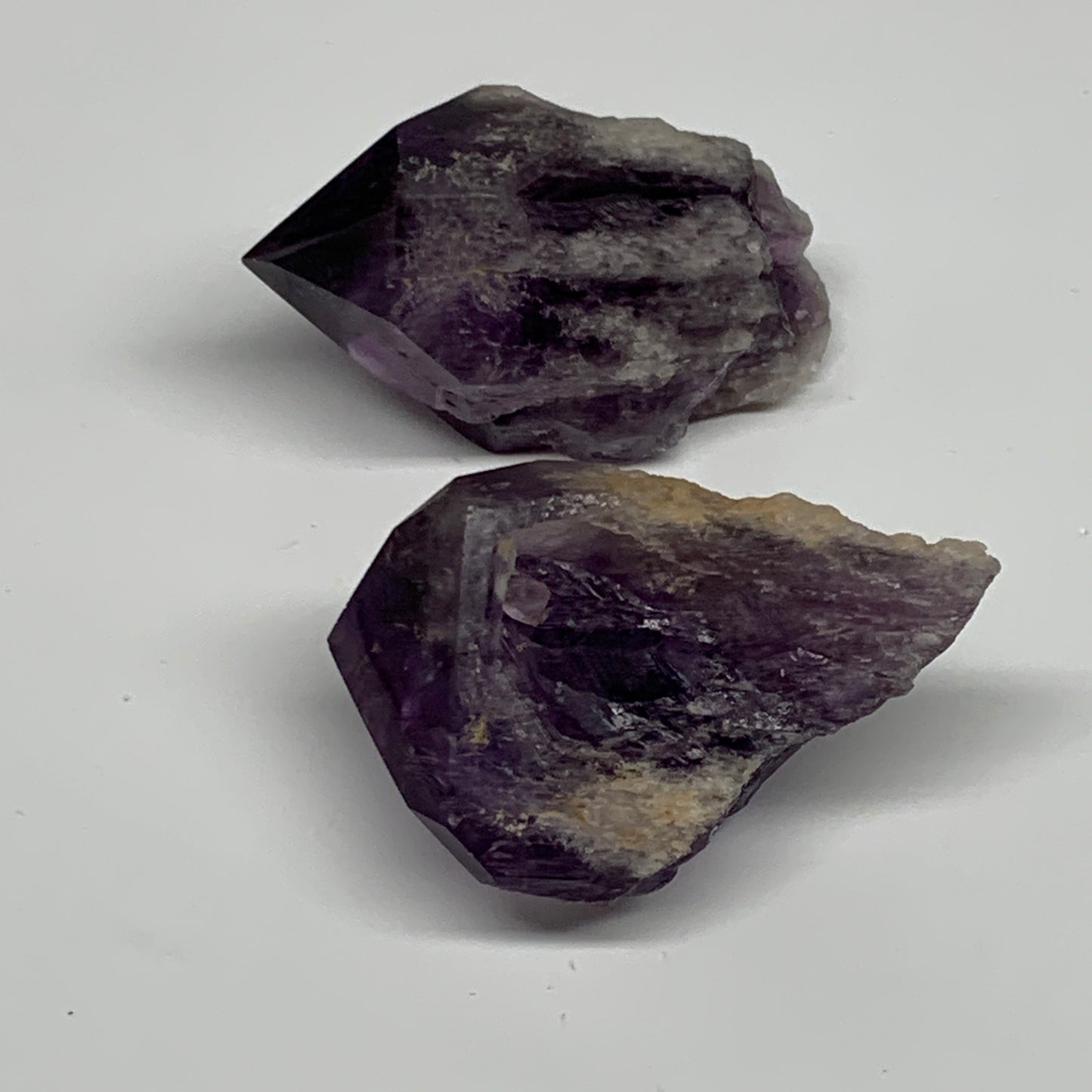 125g, 2.3" - 2.4", 2pcs, Amethyst Point Polished Rough lower part, B32393