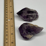 125g, 2.3" - 2.4", 2pcs, Amethyst Point Polished Rough lower part, B32393