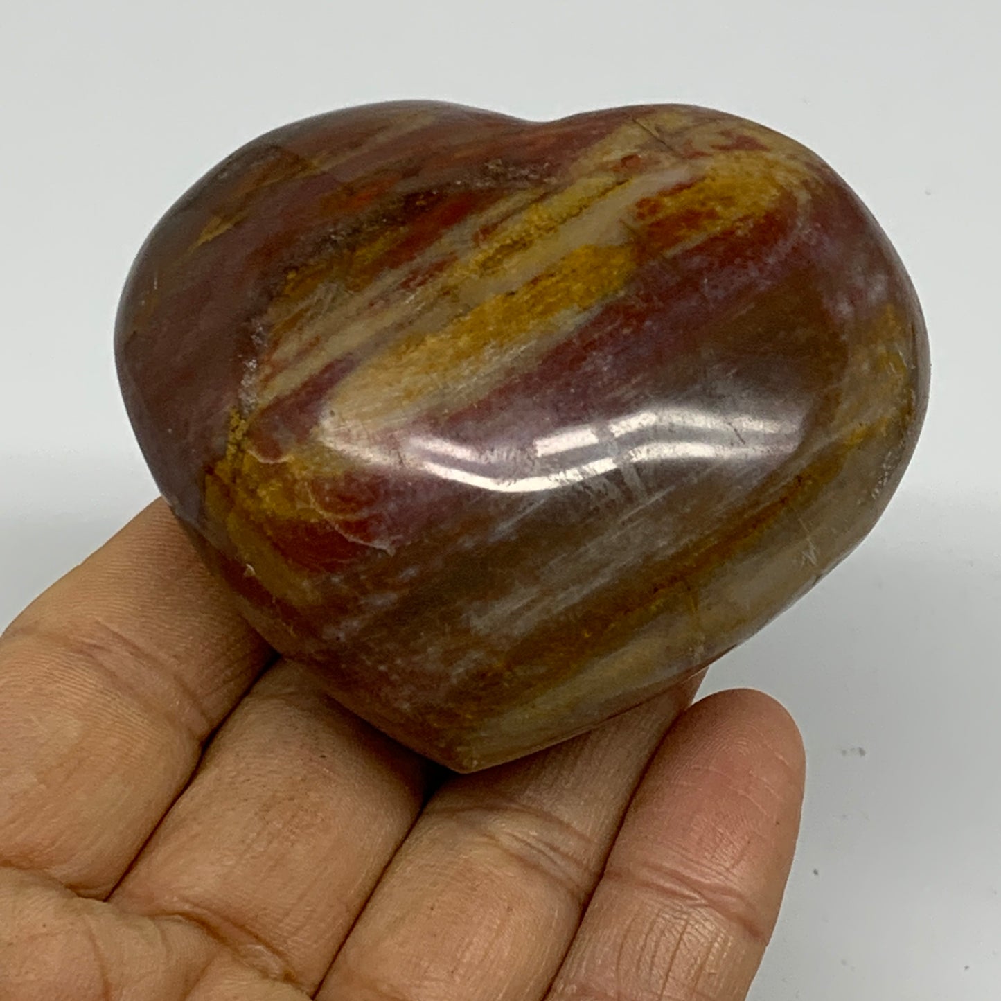 0.37 lbs, 2.3"x2.7"x1.3", Natural Petrified Wood Heart Polished Crystal, B37425