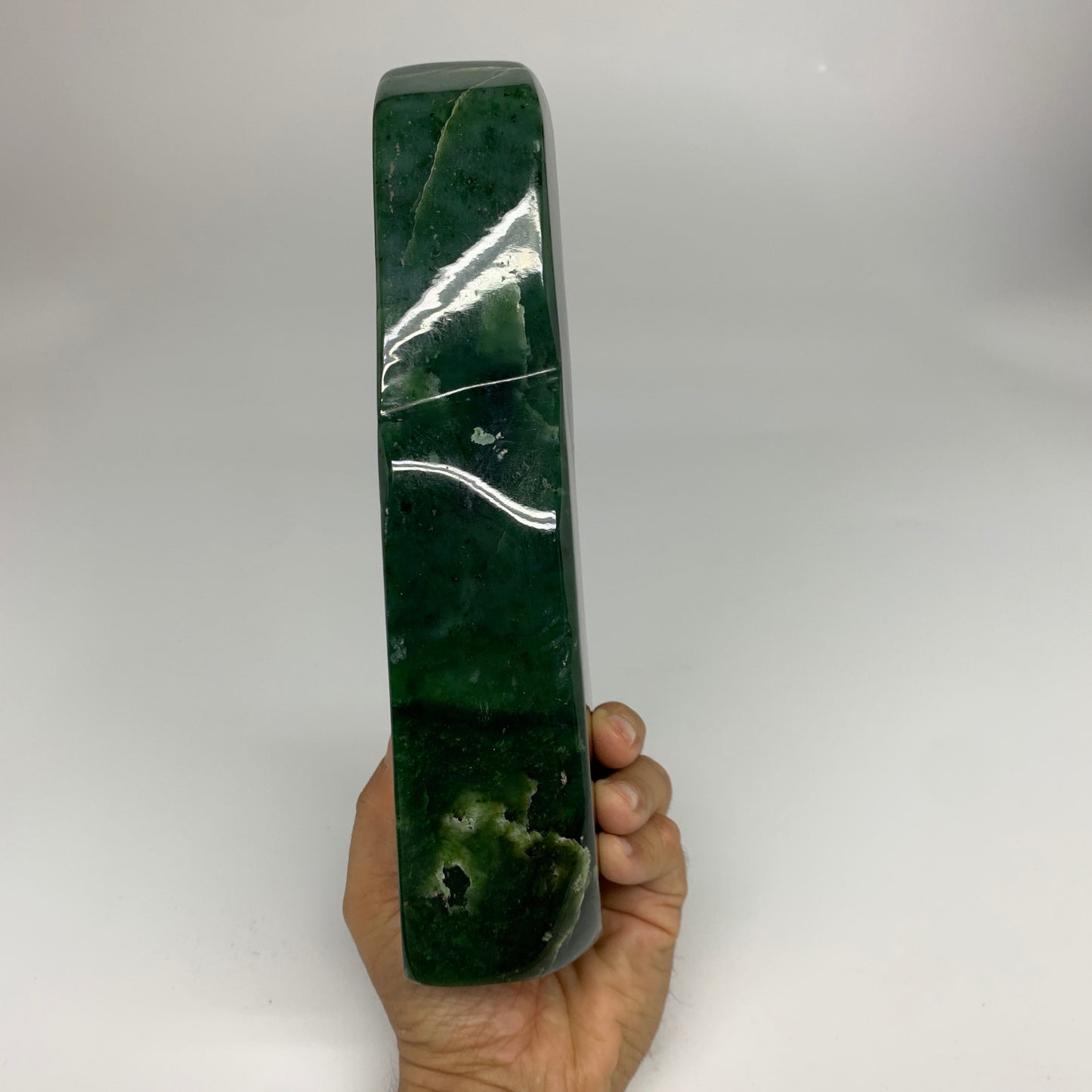 4.4 lbs, 8.8"x3.2"x1.9", Nephrite Jade Freeform Polished @Afghanistan, B30231