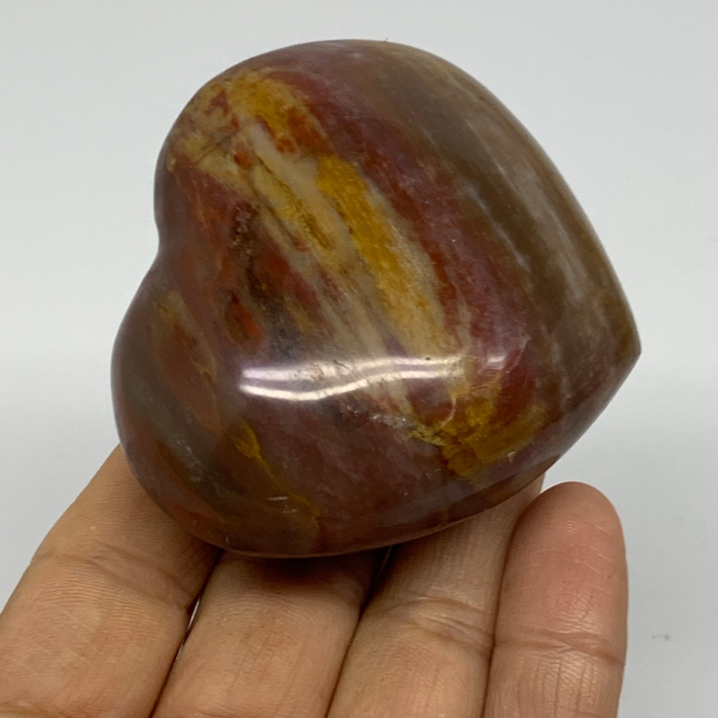 0.37 lbs, 2.3"x2.7"x1.3", Natural Petrified Wood Heart Polished Crystal, B37425