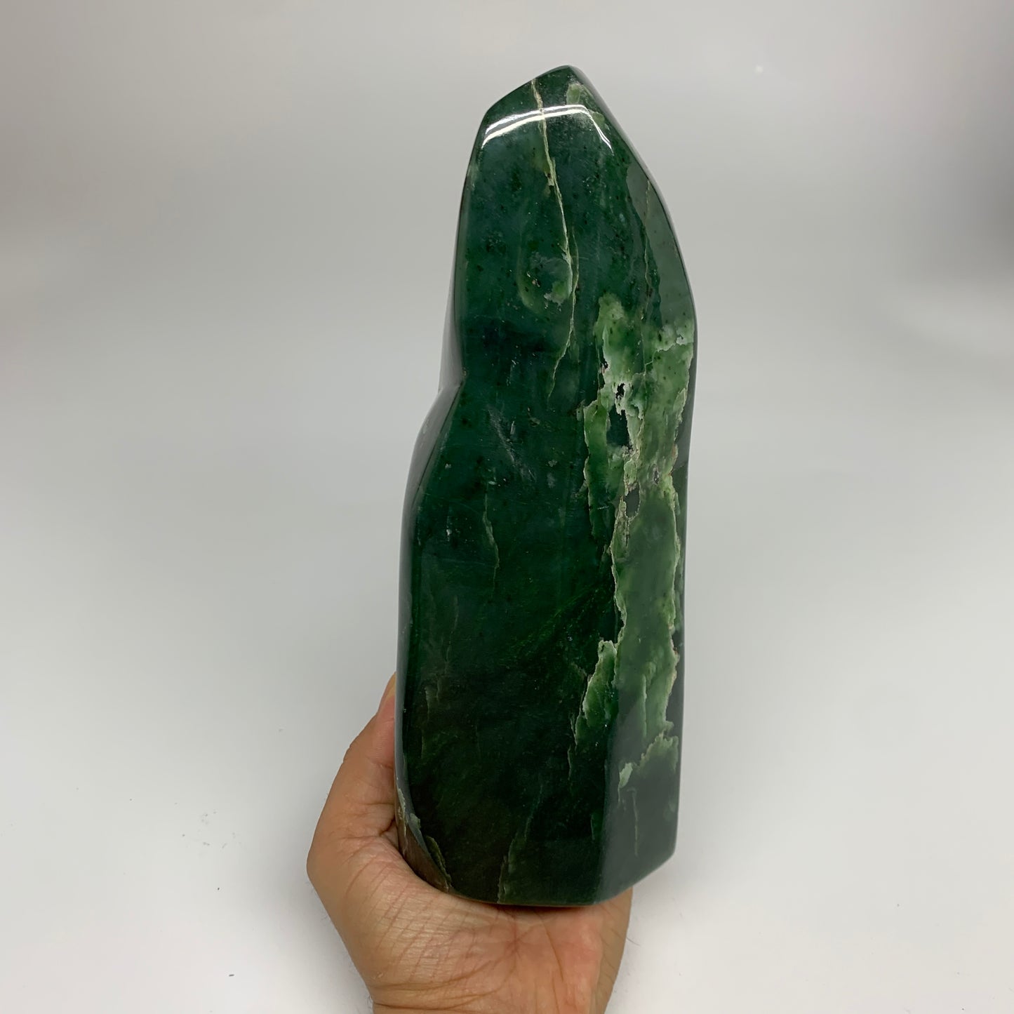 4.4 lbs, 8.8"x3.2"x1.9", Nephrite Jade Freeform Polished @Afghanistan, B30231