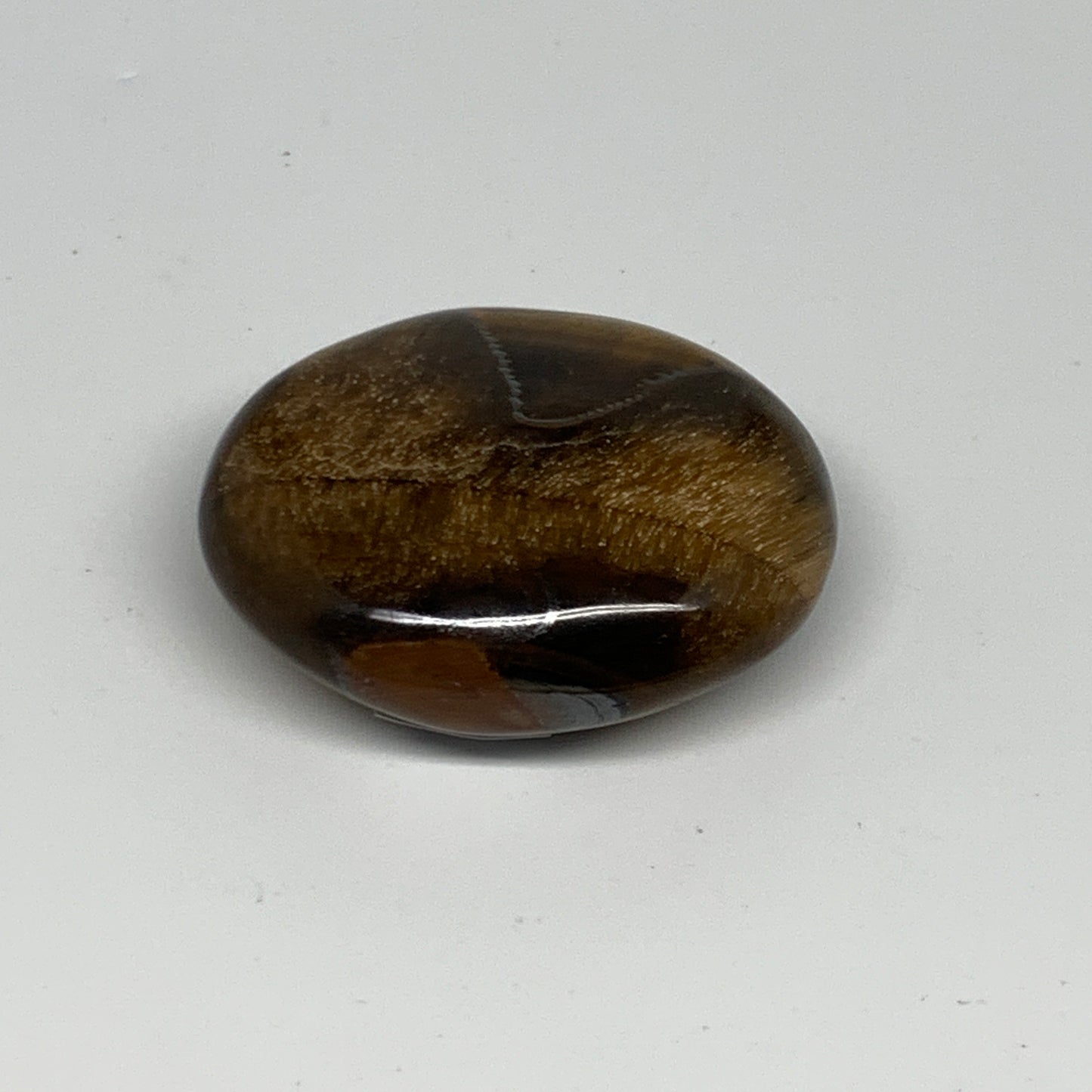 81.7g, 2.2"x1.7"x0.8", Natural Tiger's Eye Palm-Stone Gemstone @India, B27961