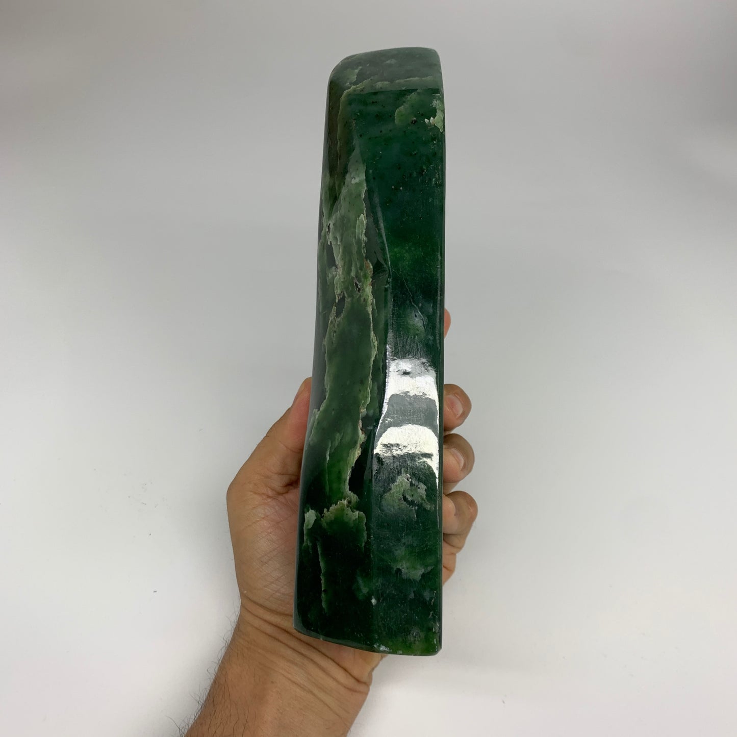4.4 lbs, 8.8"x3.2"x1.9", Nephrite Jade Freeform Polished @Afghanistan, B30231