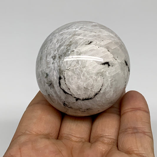 153.6g, 1.9"(48mm), Natural Rainbow Moonstone Sphere Ball Gemstone, B35193