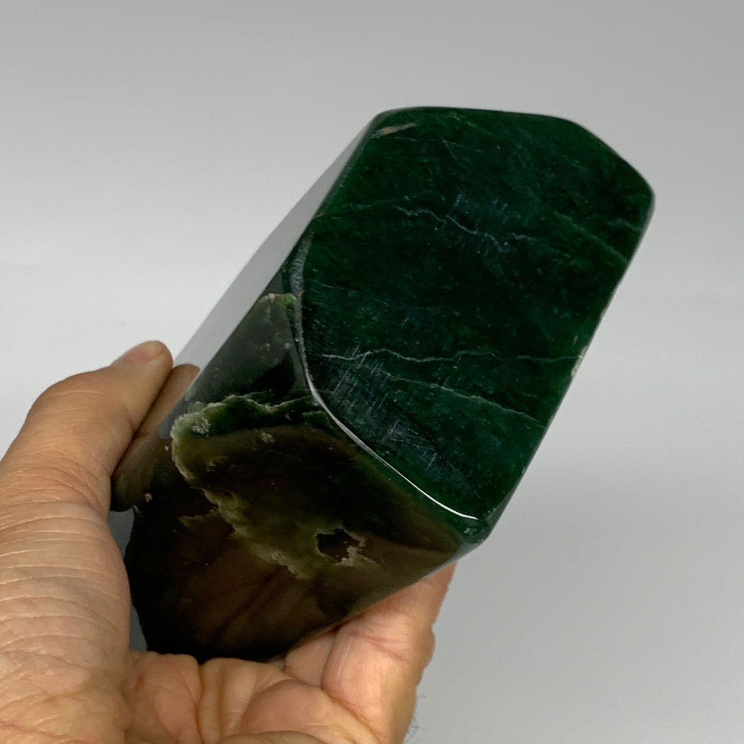 4.4 lbs, 8.8"x3.2"x1.9", Nephrite Jade Freeform Polished @Afghanistan, B30231