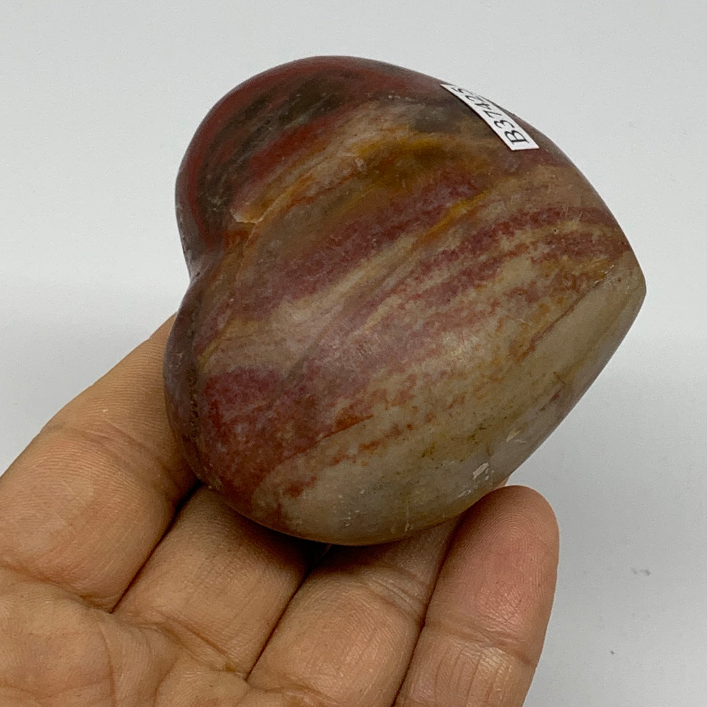 0.37 lbs, 2.3"x2.7"x1.3", Natural Petrified Wood Heart Polished Crystal, B37425