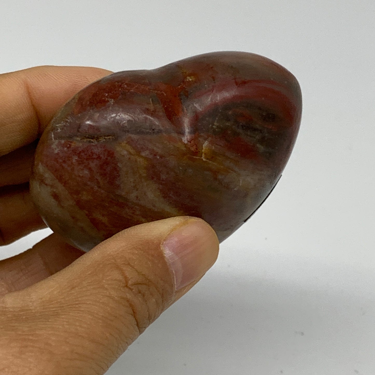0.37 lbs, 2.3"x2.7"x1.3", Natural Petrified Wood Heart Polished Crystal, B37425