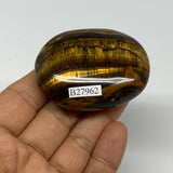 87.8g, 2.2"x1.7"x0.8", Natural Tiger's Eye Palm-Stone Gemstone @India, B27962