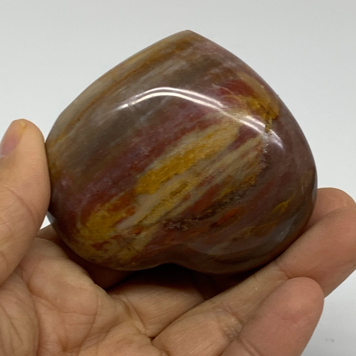 0.37 lbs, 2.3"x2.7"x1.3", Natural Petrified Wood Heart Polished Crystal, B37425