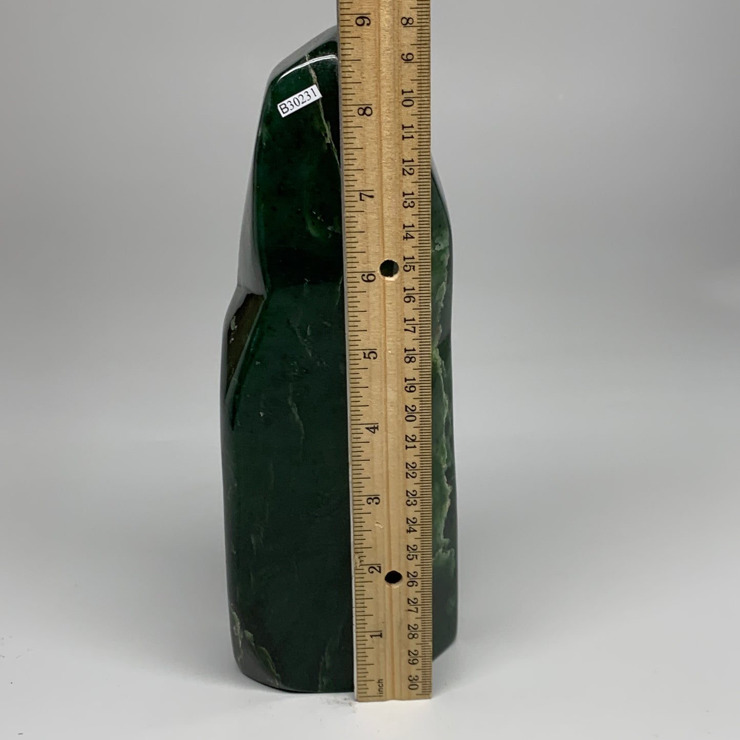 4.4 lbs, 8.8"x3.2"x1.9", Nephrite Jade Freeform Polished @Afghanistan, B30231