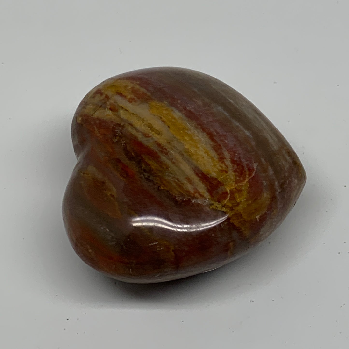 0.37 lbs, 2.3"x2.7"x1.3", Natural Petrified Wood Heart Polished Crystal, B37425