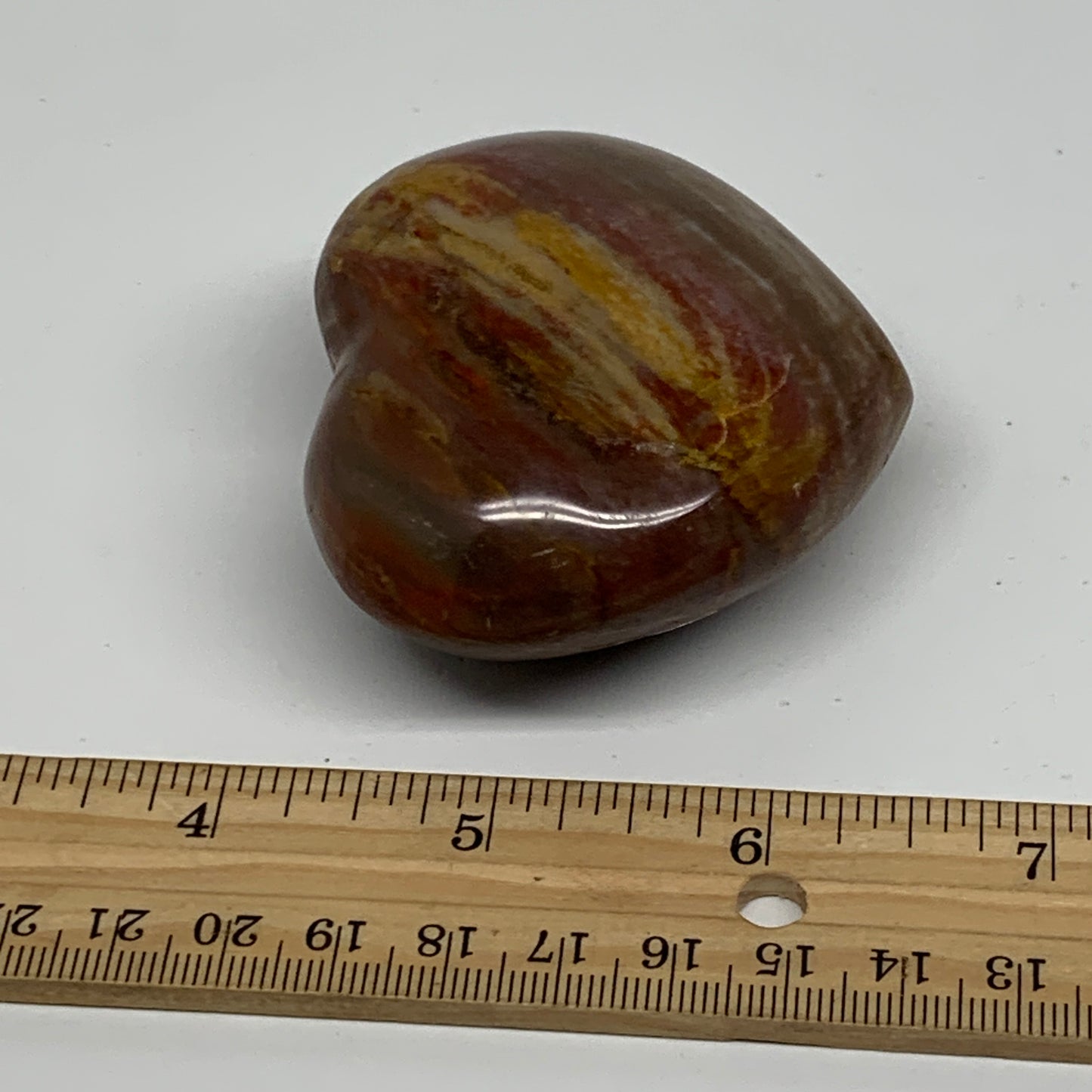 0.37 lbs, 2.3"x2.7"x1.3", Natural Petrified Wood Heart Polished Crystal, B37425