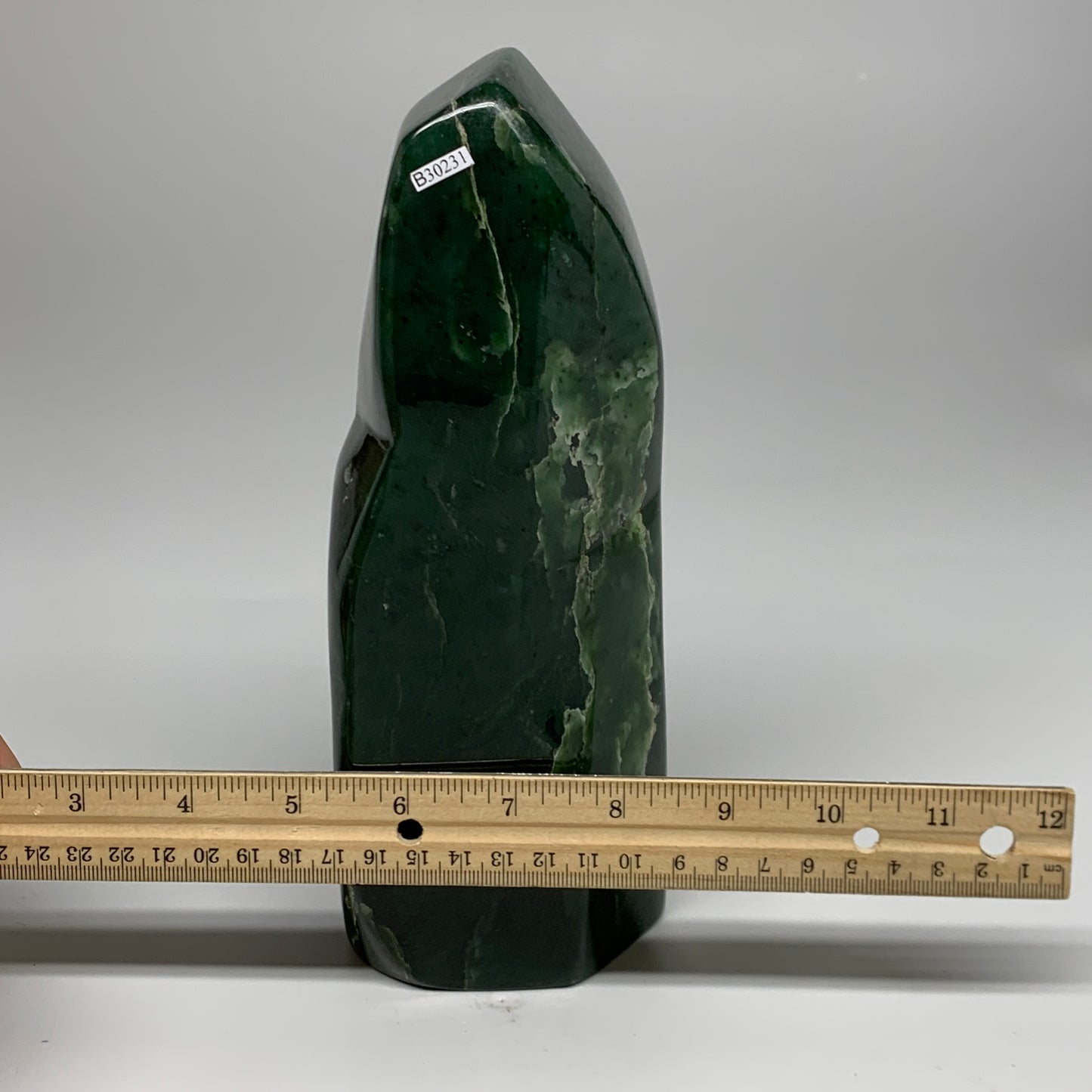 4.4 lbs, 8.8"x3.2"x1.9", Nephrite Jade Freeform Polished @Afghanistan, B30231
