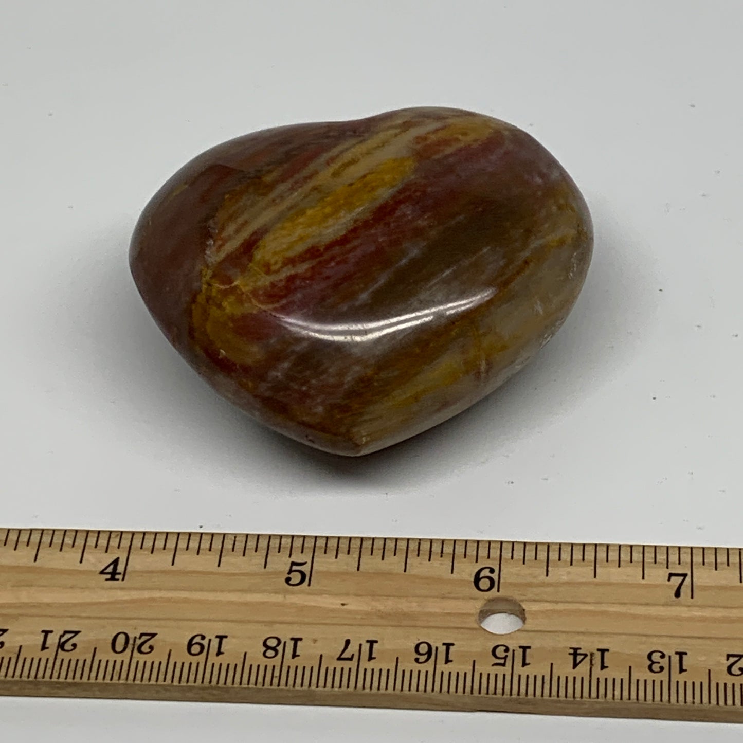 0.37 lbs, 2.3"x2.7"x1.3", Natural Petrified Wood Heart Polished Crystal, B37425
