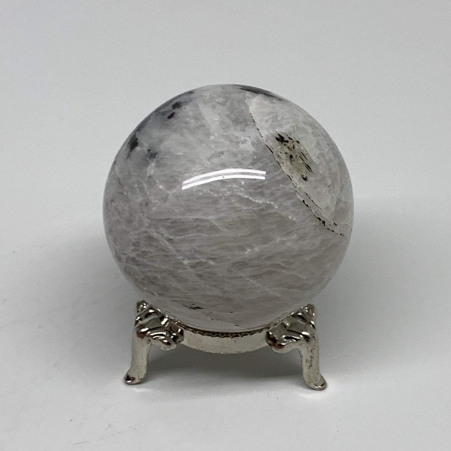 153.6g, 1.9"(48mm), Natural Rainbow Moonstone Sphere Ball Gemstone, B35193