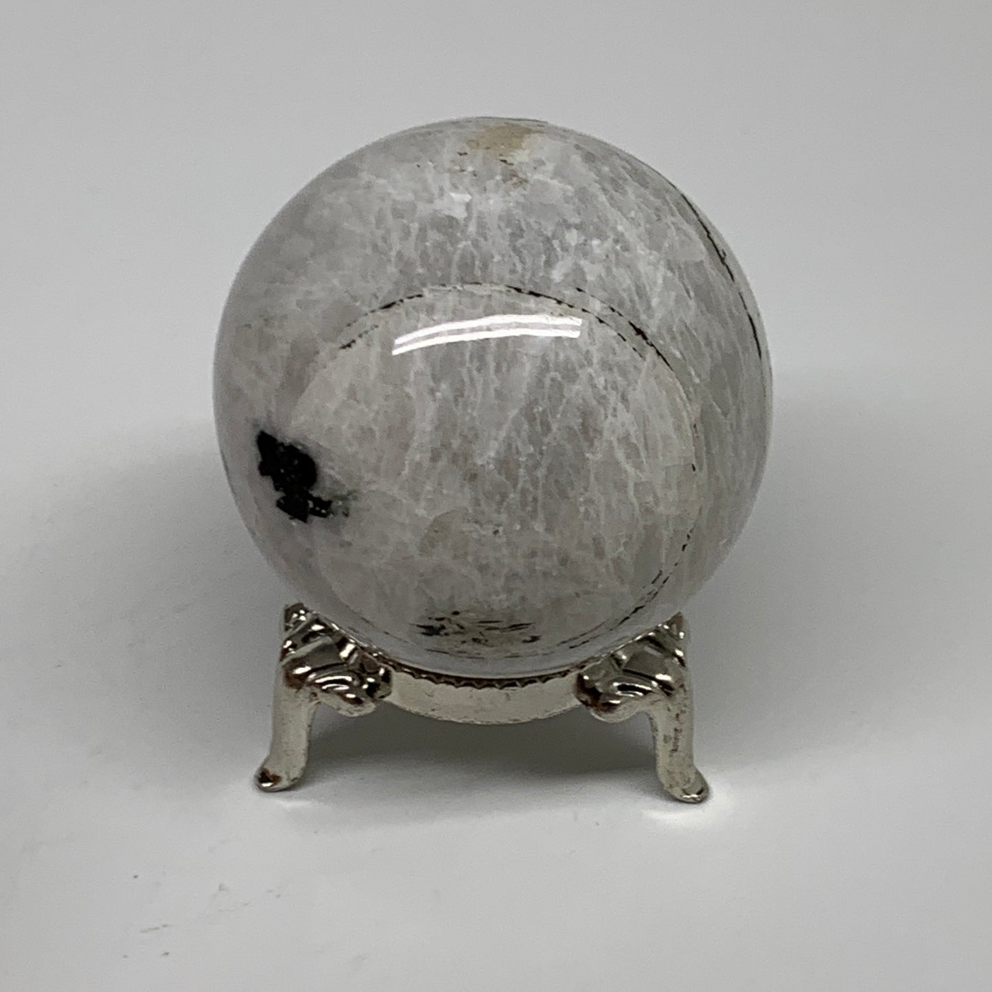 153.6g, 1.9"(48mm), Natural Rainbow Moonstone Sphere Ball Gemstone, B35193