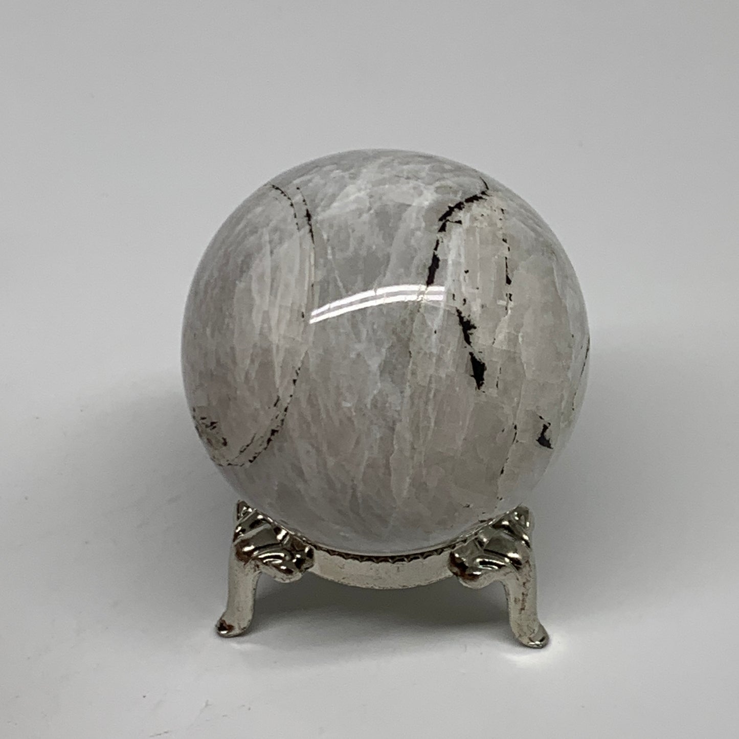 153.6g, 1.9"(48mm), Natural Rainbow Moonstone Sphere Ball Gemstone, B35193