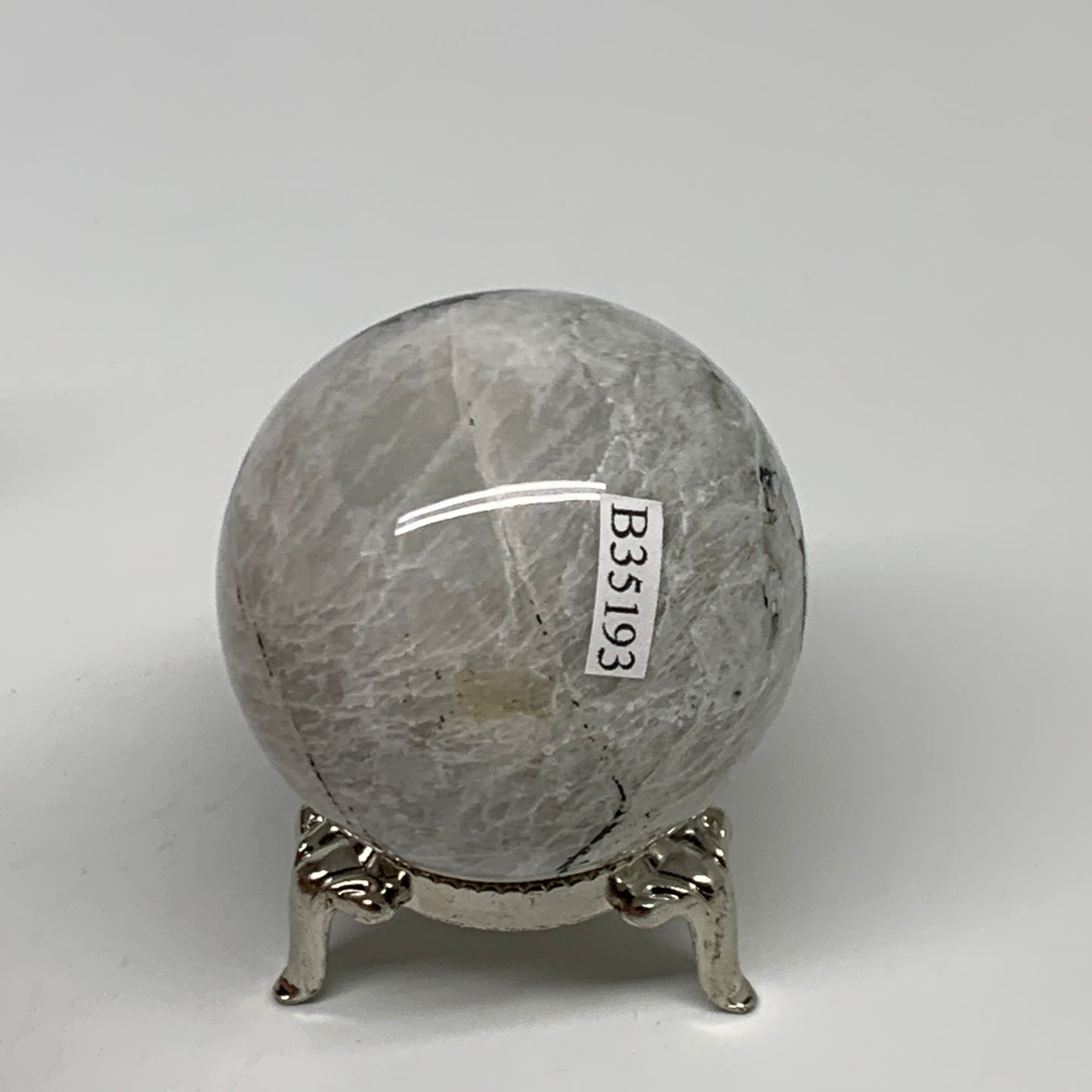 153.6g, 1.9"(48mm), Natural Rainbow Moonstone Sphere Ball Gemstone, B35193